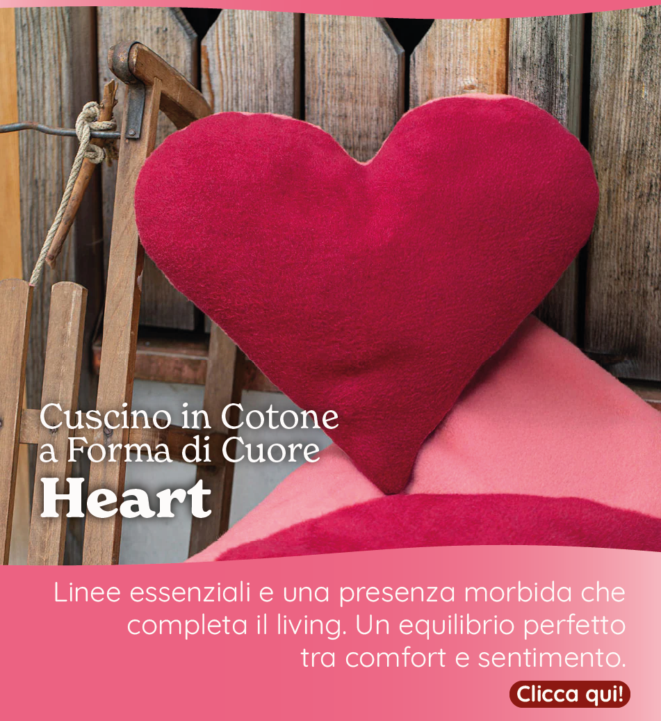 Cuscino in Cotone a Forma di Cuore - Heart