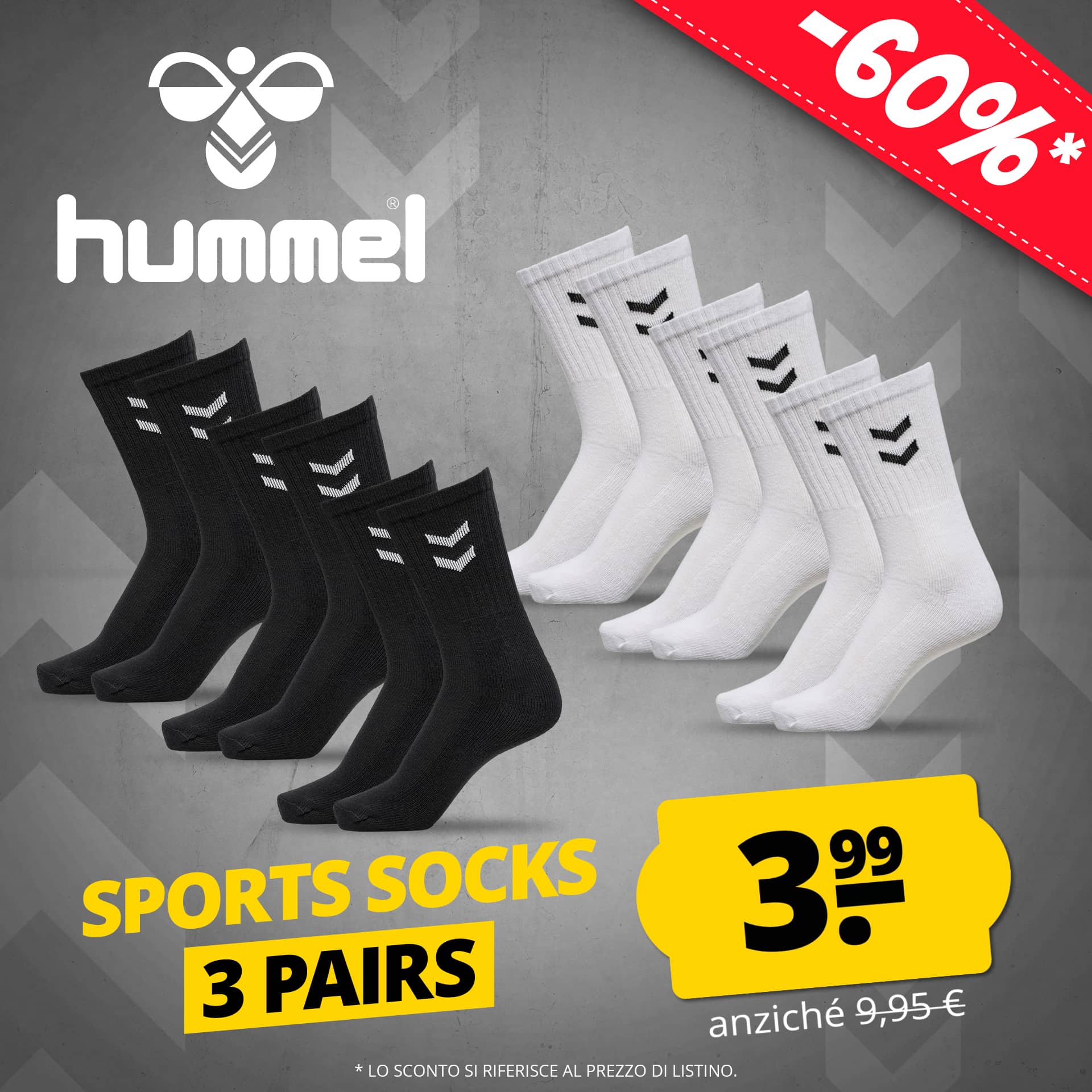 hummel basic calzini sportivi 3 paia