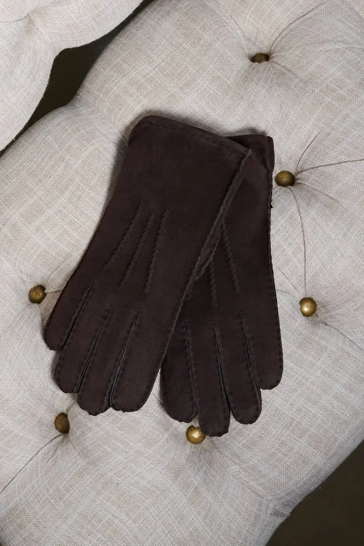 Image of Guanti in montone testa di moro da donna qualità merinos