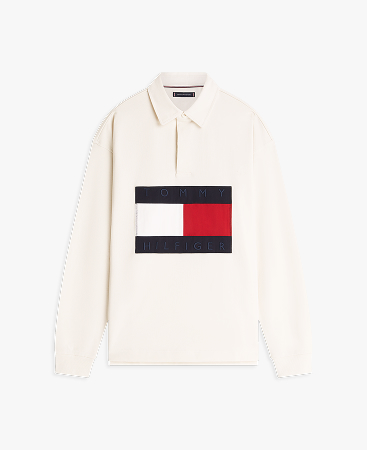 Polo rugby relaxed fit con bandiera