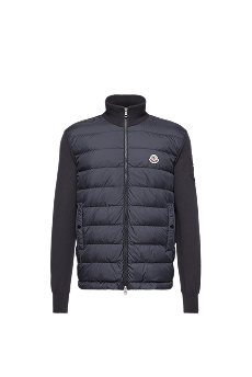 Cardigan imbottito in cotone con zip