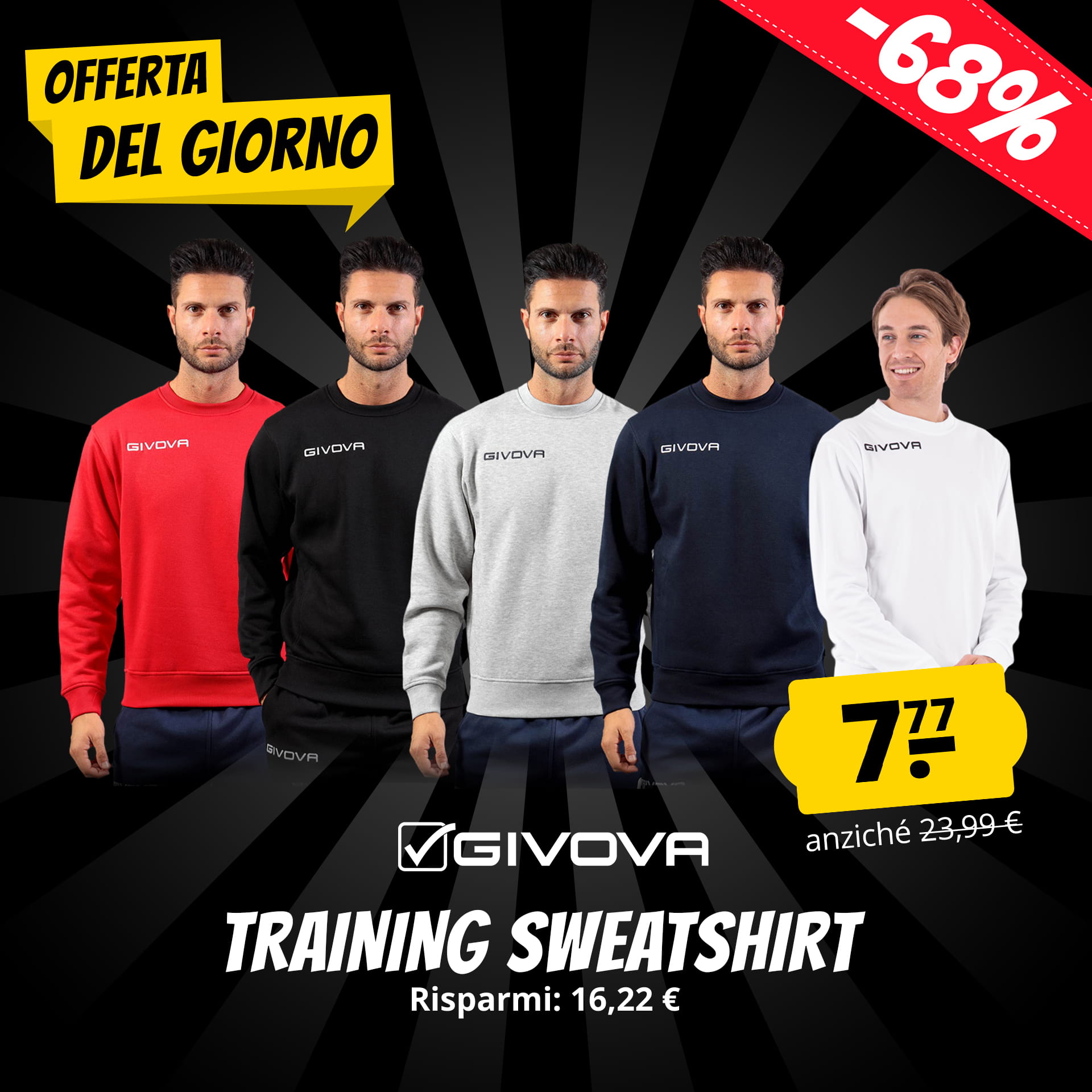 givova girocollo uomo felpa per l allenamento