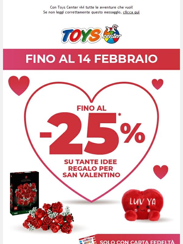 ❤️⏰ Affrettati! Fino al -25% su tante idee regalo per S. Valentino!