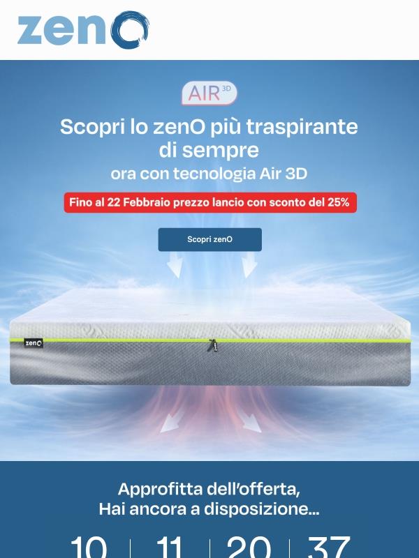 Scopri lo zenO più traspirante di sempre ora con tecnologia Air 3D