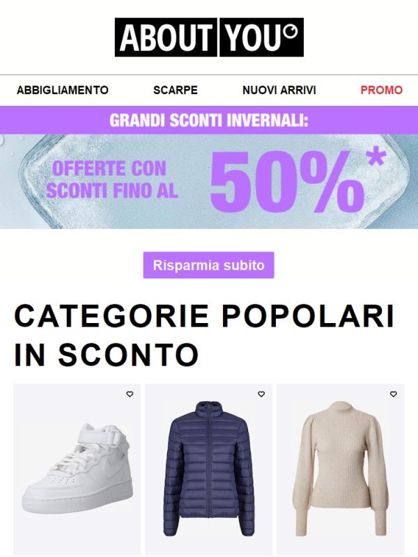 GRANDI PROMOZIONI D'INVERNO: fino a 50% di sconto