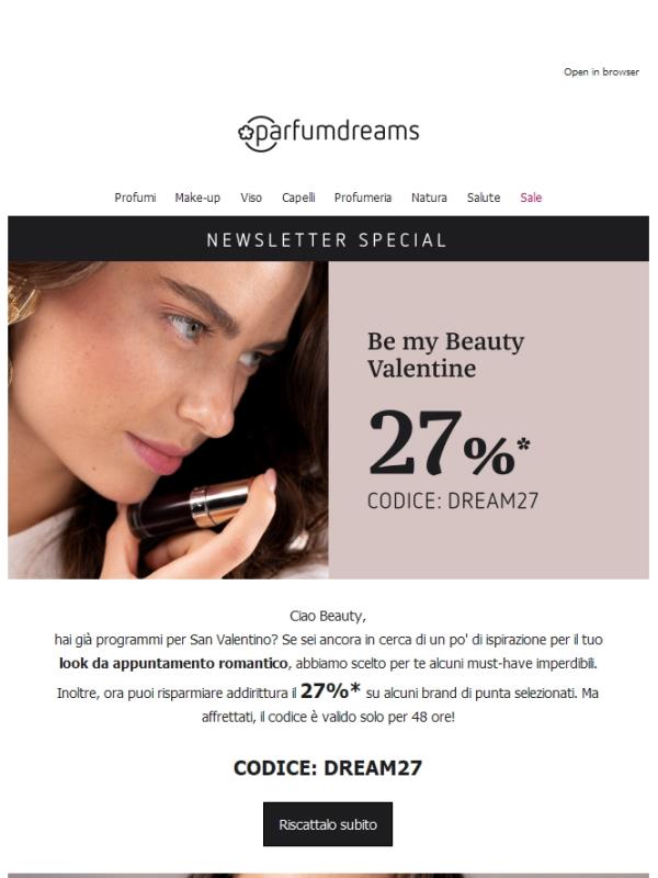 Solo per 48 ore: -27% per il tuo look di San Valentino ♥️