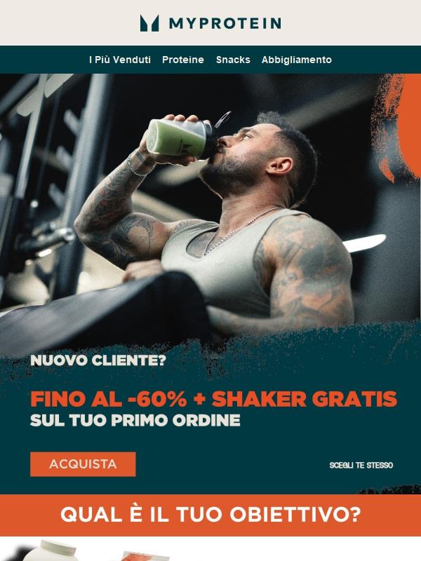 Fino al -60% + Shaker GRATIS 🎁