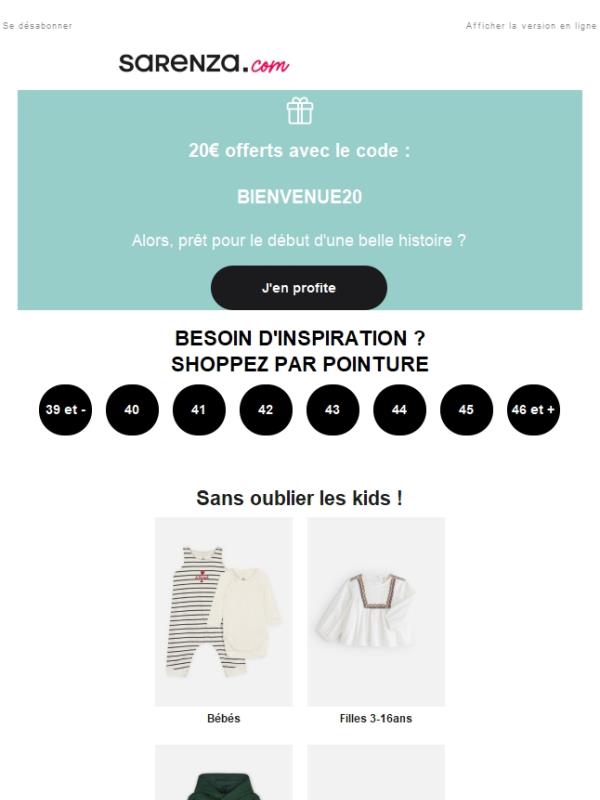 Profitez de vos 20€ offerts sur nos milliers de sélections