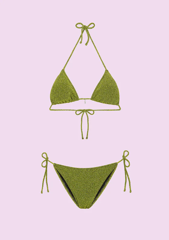 Bikini Donna F**K Triangolo con Slip Regolabile Verde SWC070-GN