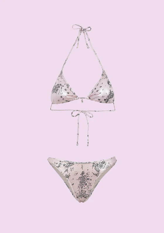 Bikini Donna F**K Triangolo con Slip Americano Fisso Fantasia SWC050-X06