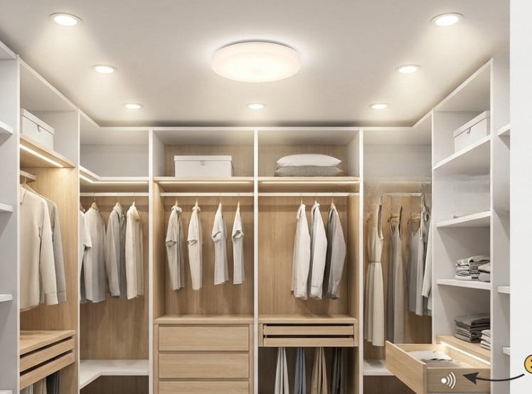 Illuminazione LED funzionale e di design per la cabina armadio