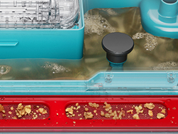 Vista in sezione del Dyson Clean+Wash Hygiene che mostra come separa automaticamente i rifiuti.