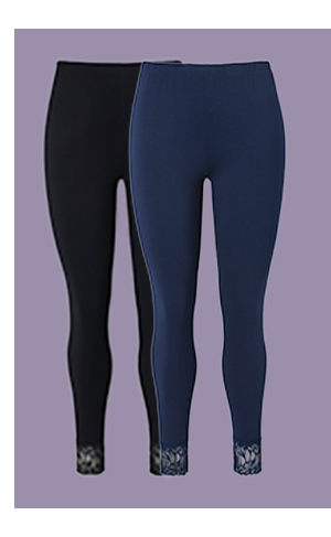 Leggings con orlo di pizzo