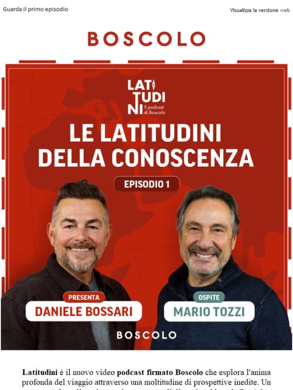 Latitudini: il nuovo podcast di Boscolo con Daniele Bossari