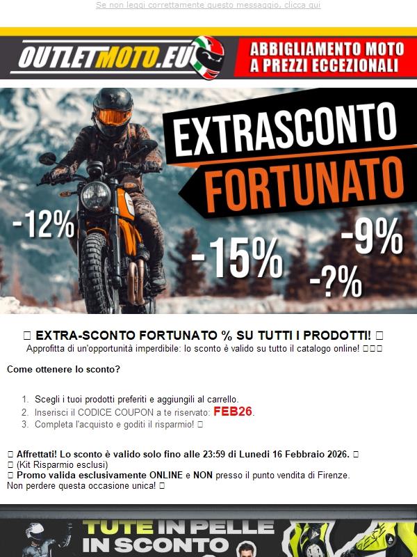 Ultimi 3 Giorni EXTRA SCONTO FORTUNATO  Su tutti i Prodotti Disponibili - Spedizione Gratis!🚀