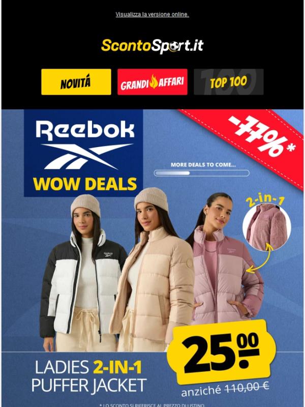 Wow Deals 🔥 Giacca imbottita 2 in 1 Reebok da donna a soli 25,00 €