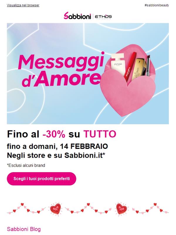 💌 Ultimi giorni: Fino al -30% SU TUTTO!