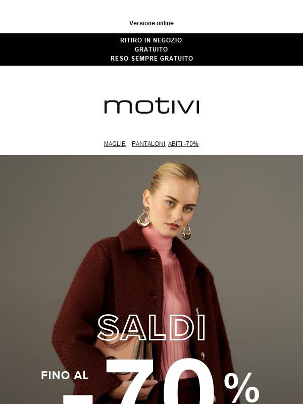 Da oggi: SALDI FINO AL -70%