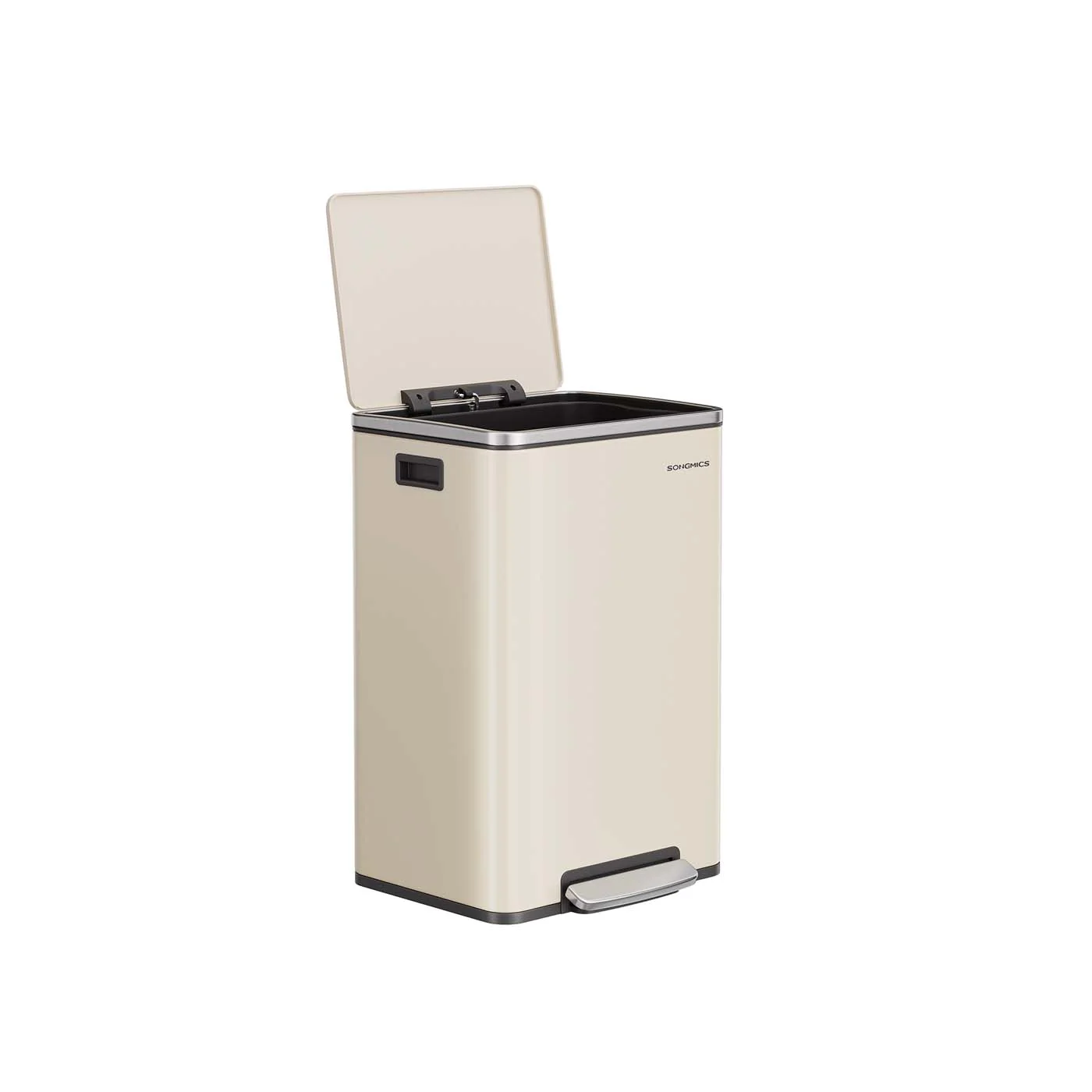 Image of Pattumiera in acciaio 50 L con pedale e coperchio