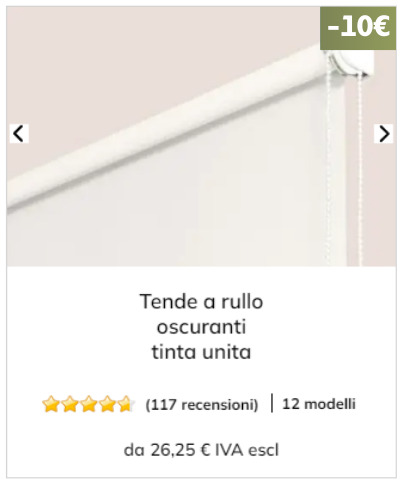 Tenda a rullo oscurante tinta unita