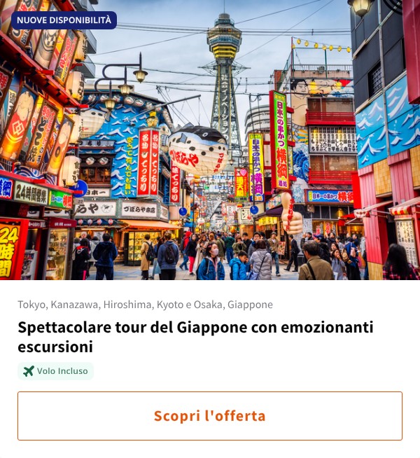 Spettacolare tour del Giappone con emozionanti escursioni