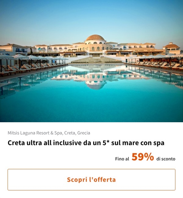 Creta ultra all inclusive da un 5* sul mare con spa