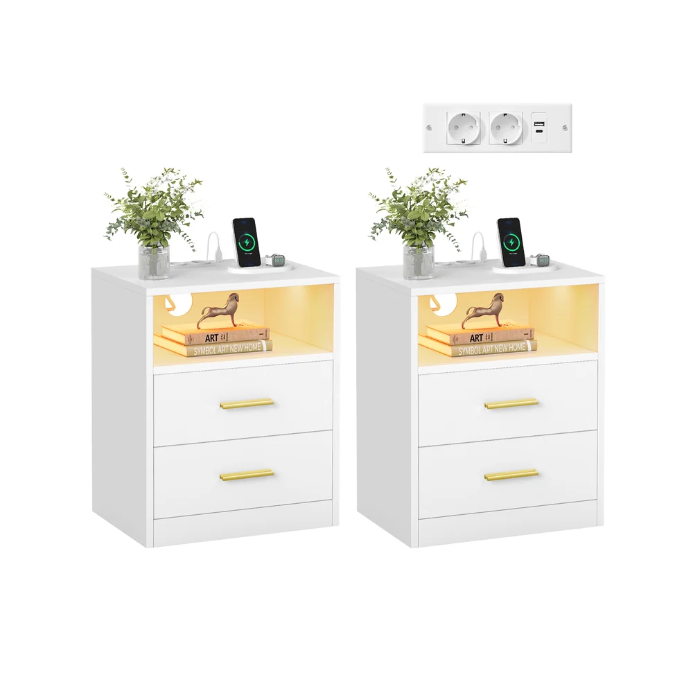 Image of CUSTOS Collezione - Comodini moderni con ricarica integrata e luce LED