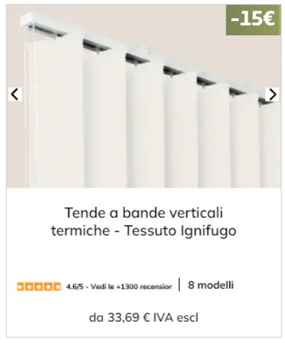 Tenda bande verticali termiche