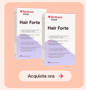Due confezioni di Redcare Hair Forte, integratore pensato per il benessere dei capelli, in promozione 2x1.