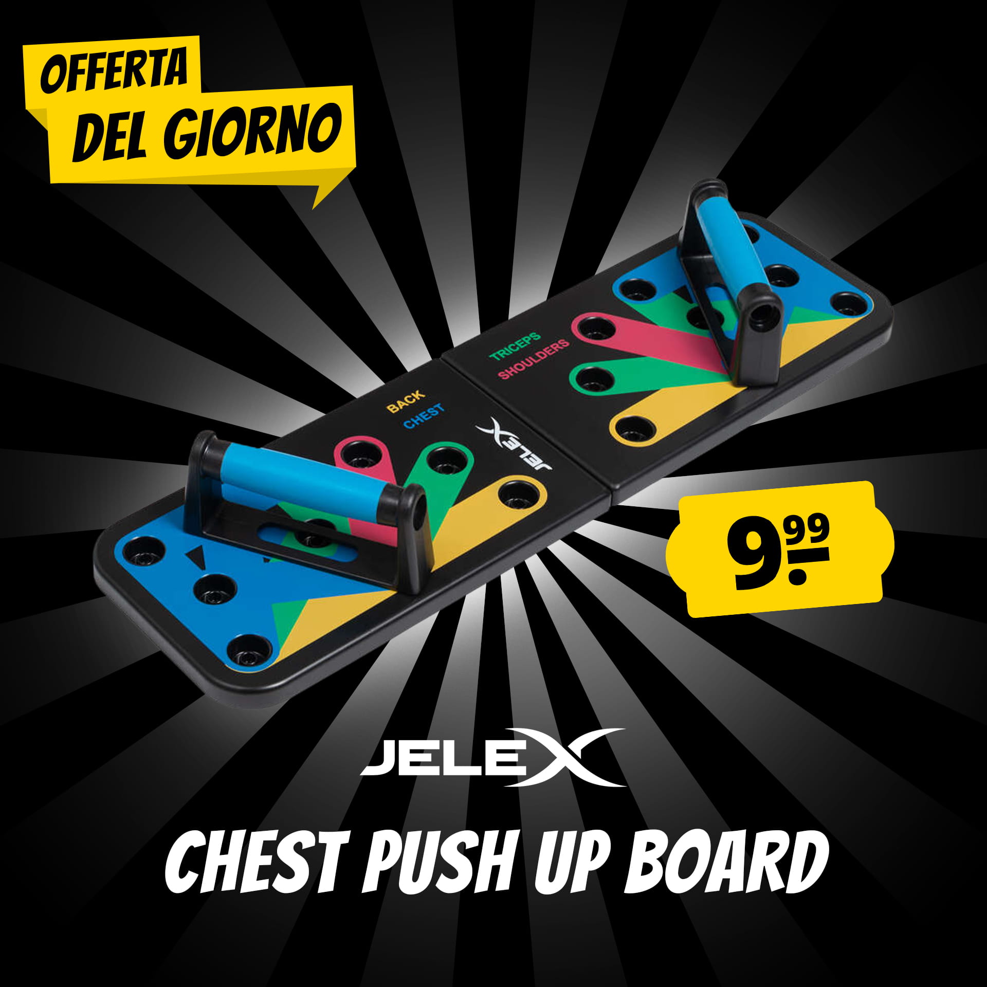 jelex tornado chest push up board tavola per flessioni