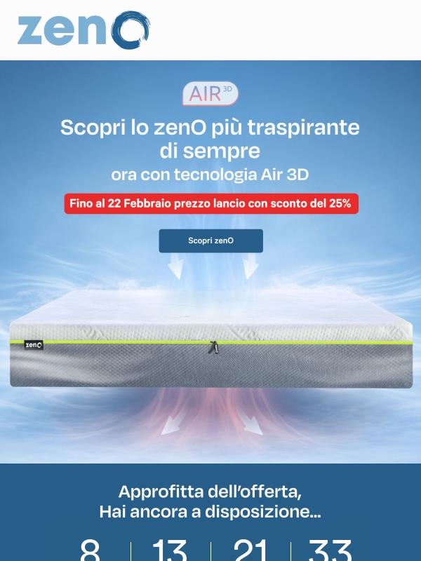 Scopri lo zenO più traspirante di sempre ora con tecnologia Air 3D