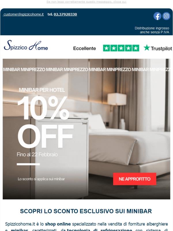 Minibar Miniprezzo 🤍 Scopri lo sconto esclusivo dedicato 👈