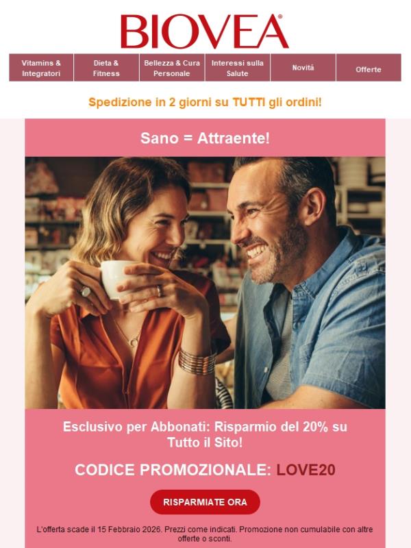 Offerta email! Risparmio del 20% su Tutto il Sito!