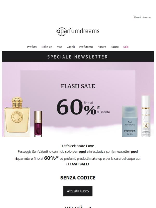 FLASH SALE: fino al 60% di sconto per 24 ore