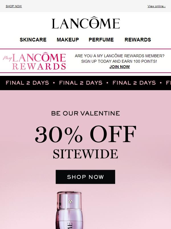 30% OFF Sitewide! Happy Valentine's Day 💕