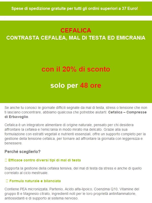 Addio Mal di Testa, con Cefalica di Erbavoglio 🌿