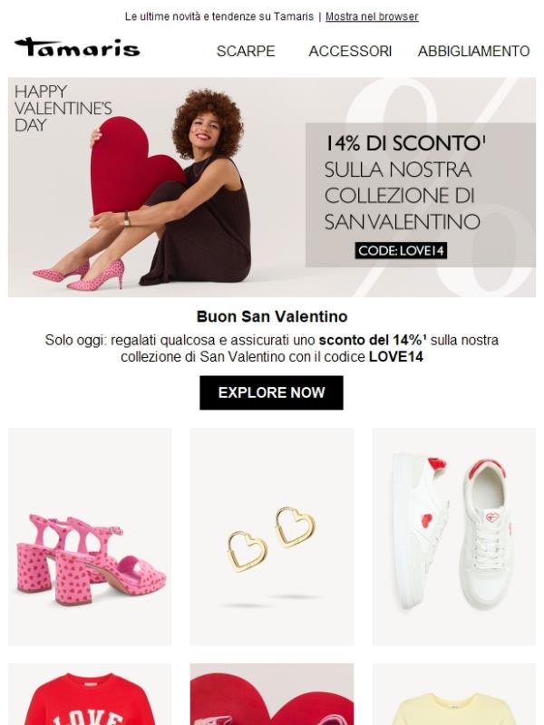 14% di sconto sulla nostra collezione di San Valentino ❤️‍
