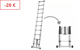 Scala telescopica Soft Close in alluminio, 3,2 m