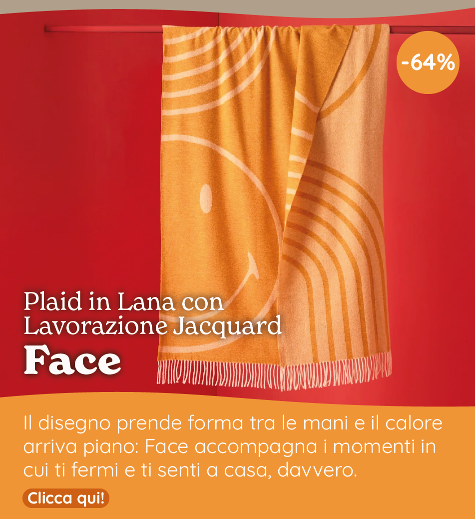 Plaid in Lana con Lavorazione Jacquard - Face