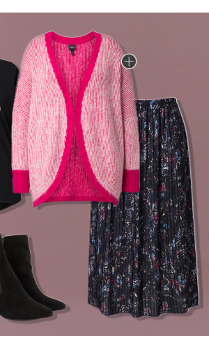 Cardigan aperto con taglio a palloncino, maniche lunghe e materiale riciclato