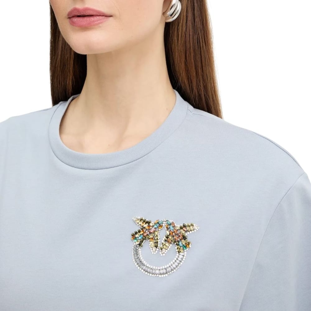 https://kimaccessori.it/t-shirt-da-donna-in-jersey-di-cotone-con-ricamo-con-strass-paillettes-pietre-ghiaccio-pinko-105526-a33f-e87