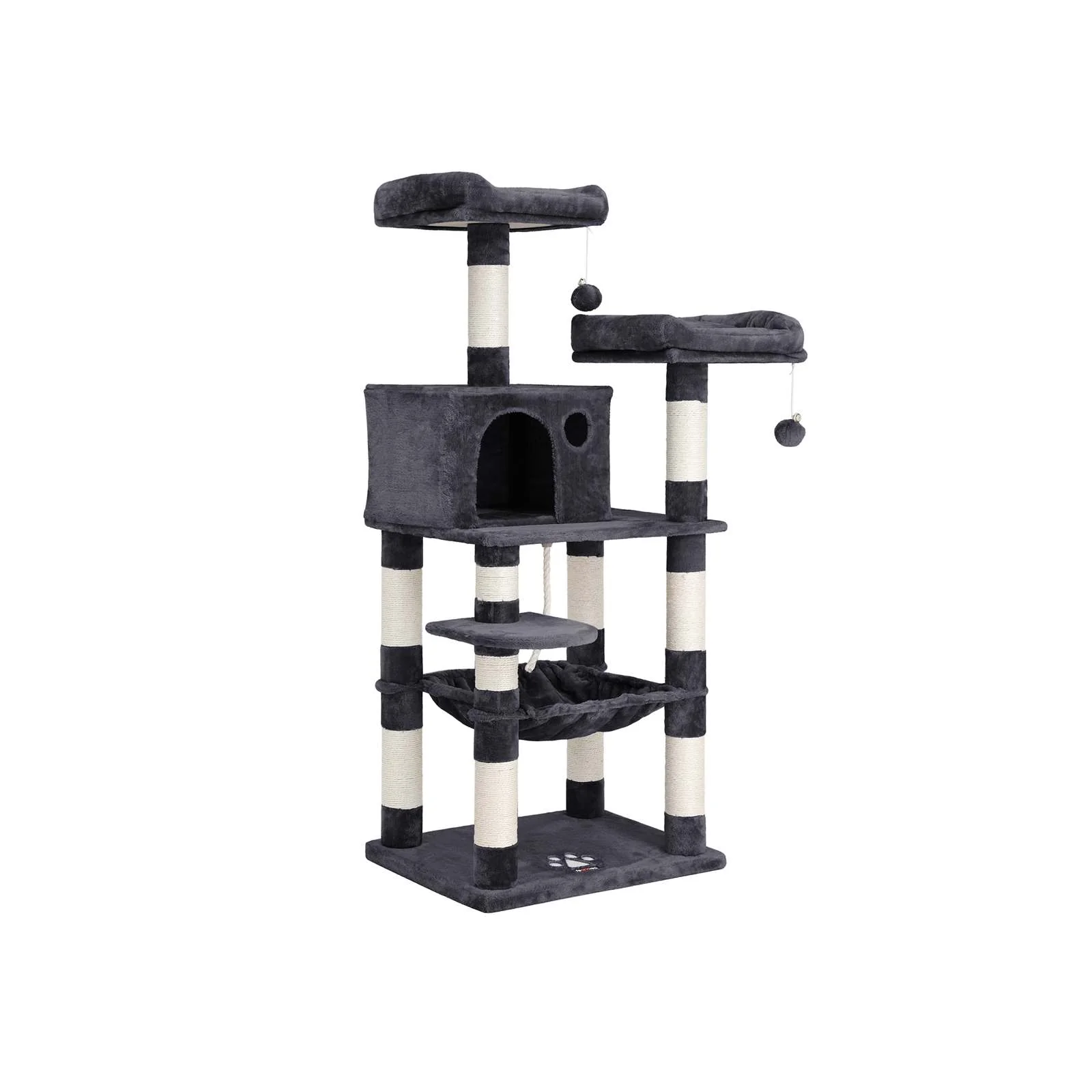 Image of Albero per Gatti con Pali Graffiatoi Posatoi Grotta Amaca Pompon
