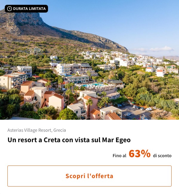 Un resort a Creta con vista sul Mar Egeo