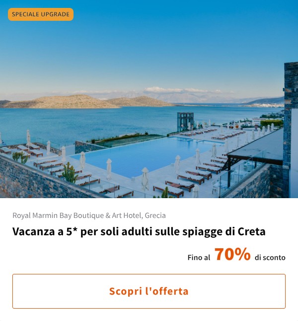 Vacanza a 5* per soli adulti sulle spiagge di Creta
