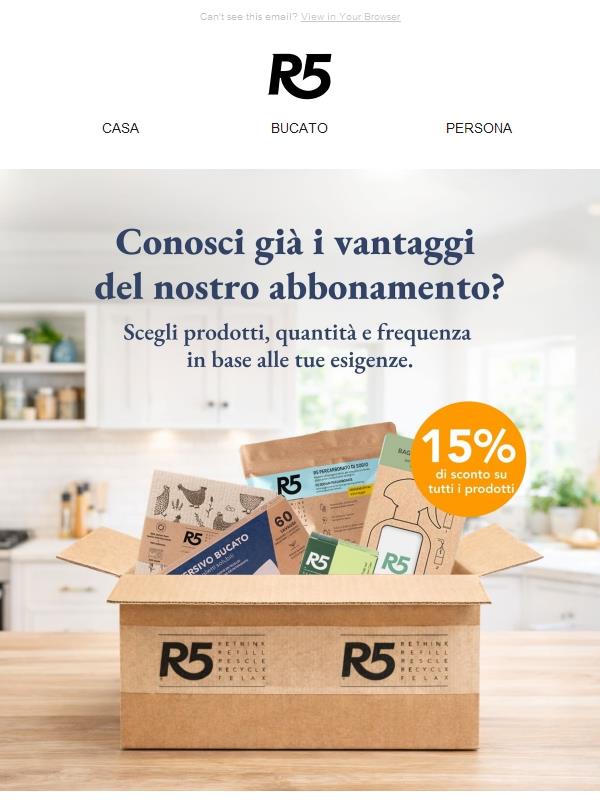 I tuoi prodotti R5, sempre con il 15% di sconto 😍