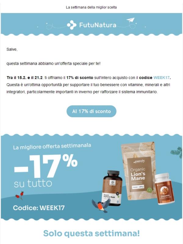 Finalmente è arrivato: 17% di sconto 🥳