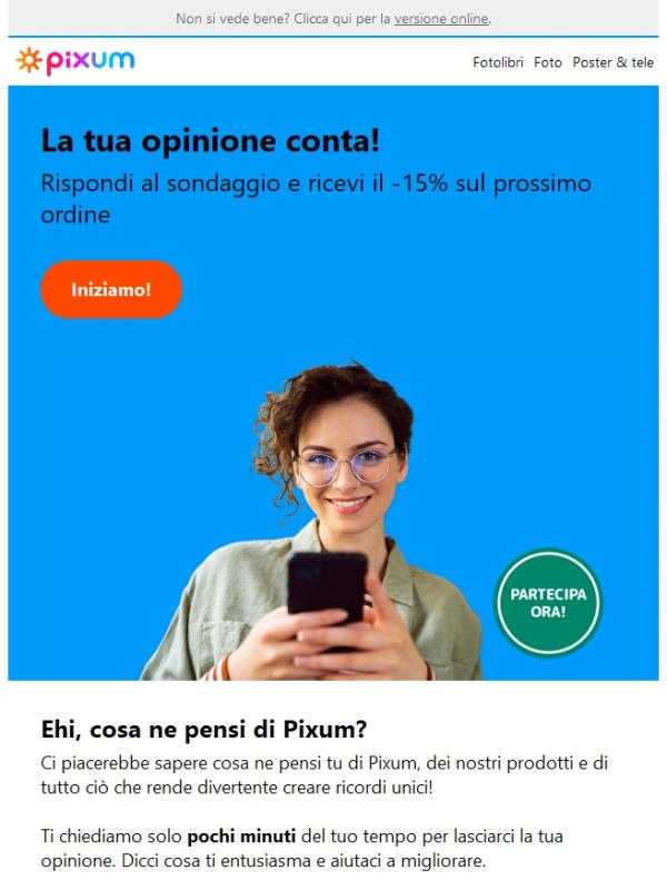 Abbiamo bisogno della tua opinione 💙