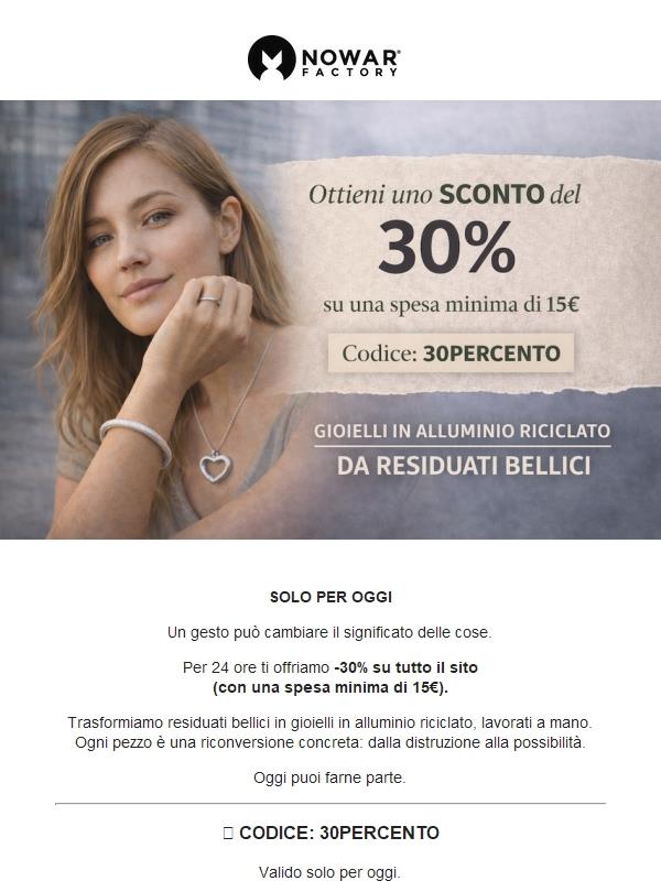 Ultime ore: 30% di sconto attivo ora