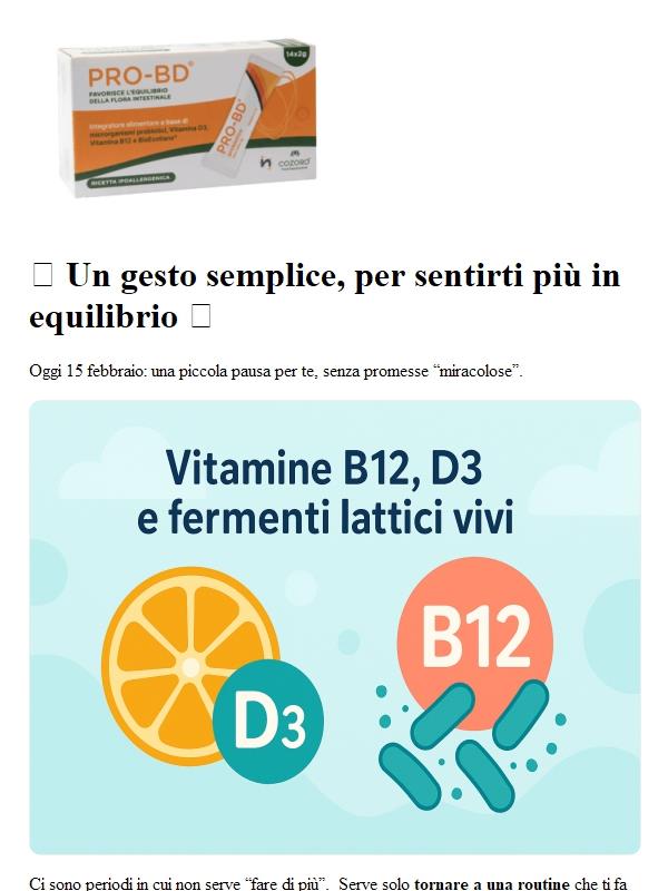 ✨ Vitamina D3, B12 e fermenti lattici vivi,  un gesto quotidiano per te 🌿