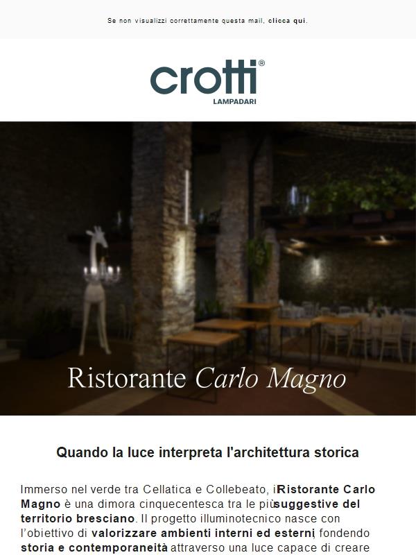 Progetti di luce: il Ristorante Carlo Magno